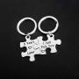 Zuo Bao 1,5,10,20 Years Later I Still Pick You Key Ring Stainless Steel Jigsaw Puzzle Piece Matching Pendant Keychain Set Couple Jewelry