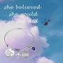 TIIMG Military Gift She Believed She Could So She Did Navy Army Air Force Bracelet Military Mom Wife Bangle Bracelet