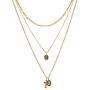 Layered Gold Cross Necklace for Women Girls 18K Gold Plated Figaro Box Chain Choker Mothers Day Gifts Vintage Layered Choker Necklace