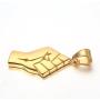 PAURO Stainless Steel Vintage Champion Fist Gold Pendant Titanium Chain Mens Necklace