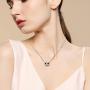 JEULIA Skull Nightmare Necklace for Women 925 Sterling Silver Skull Pendant Necklace Halloween Jewelry Valentine Birthday Gifts for Women Bride Teen Girls
