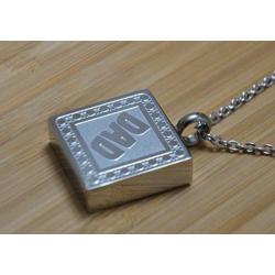 Heartfelt Dad Square Cremation Jewelry Necklace Urn Memorial Keepsake Pendant for Ashes with Funnel Fill Kit