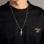 PAMTIER Mens American Indian Arrowhead Stainless Steel Pendant Necklace