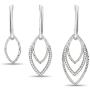 14K Gold Plated Sterling Silver three leaf-shaped drop dangle earrings with cubic zirconia simulated diamonds 14K Gold Plated Sterling Silver three leaf-shaped drop dangle earrings with cubic zirconia simulated diamonds