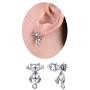 925 Silver Cute Pig/Panda Bear/Dog/Cat Earrings Stud Solid Sterling Jewelry'' Kiss me Hug Me'' 3D Kitten Earring