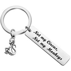 WSNANG Funny Monkey Keychain Not My Circus Not My Monkeys Keychain Retirement Gift for Employees Colleague Social Worker Going Away Gift