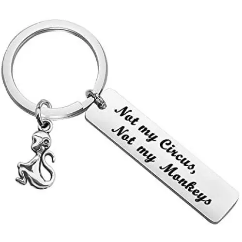 WSNANG Funny Monkey Keychain Not My Circus Not My Monkeys Keychain Retirement Gift for Employees Colleague Social Worker Going Away Gift WSNANG Funny Monkey Keychain Not My Circus Not My Monkeys Keychain Retirement Gift for Employees Colleague Social Worker Going Away Gift