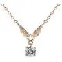 St.Claire 18K Gold Plated Wing & Swarovski Crystal Solitaire Pendant Necklace for Women with 5A Cubic Zirconia Christmas Jewelry Gift Birthday Gift for Mom Women Wife Girls