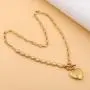 Kumshunie Heart Picture Locket Necklace Toggle Clasp Pendant 18K Gold Plated Choker Jewelry for Men Women