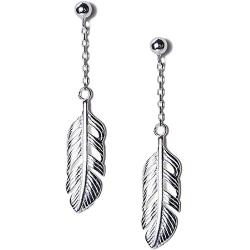 Elegant Feather Leaf Tassels Dangle Drop Earrings for Women Teen Girls S25 Sterling Silver Palm Leaf Earrings Ball Bead Studs Post Hypoallergenic Delicate Earrings Fashion Beach Summer Jewelry Gift