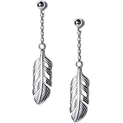 Elegant Feather Leaf Tassels Dangle Drop Earrings for Women Teen Girls S25 Sterling Silver Palm Leaf Earrings Ball Bead Studs Post Hypoallergenic Delicate Earrings Fashion Beach Summer Jewelry Gift