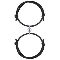 NC 2pcs Magnetic Couples Bracelets for Women Men Mutual Attraction Relationship Matching Friendship Rope Stainless Steel Bracelets for Teen Girls Sister Jewelry