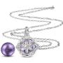 Harmony Ball Pregnancy Bola Necklace, AEONSLOVE Flower Harmony Ball Locket Music Angel Chime Caller Bell 20mm Mexican Bola Wishing Balls Pendant Necklaces Best Jewellery Gift for Pregnancy Mom Baby