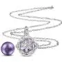 Harmony Ball Pregnancy Bola Necklace, AEONSLOVE Flower Harmony Ball Locket Music Angel Chime Caller Bell 20mm Mexican Bola Wishing Balls Pendant Necklaces Best Jewellery Gift for Pregnancy Mom Baby
