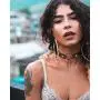 Yaomiao Nipple Ring with Choker Necklaces Stainless Steel Chain Heart Nipple Rings Chain Punk Faux Leather Chokers Barbell Piercing Jewelry for Women