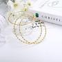 RnBLM JEWELRY 3 Pairs 14K Gold Plated Big Hoop Earrings for Women Large Pearl Hoop Earring Thin Twisted Huge Hoop Earrings in One Set Lightweight Gold Hoop