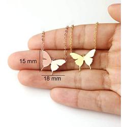 Mevecco Gold Dainty Initial Necklace 18K Gold Plated Butterfly Pendant Name Necklaces Delicate Everyday Necklace for Women Minimalist Personalized Jewelry