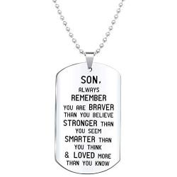 Elegant Chef Son Inspirational Jewelry Necklace Gift- Always Remember You are Braver Than You Believe