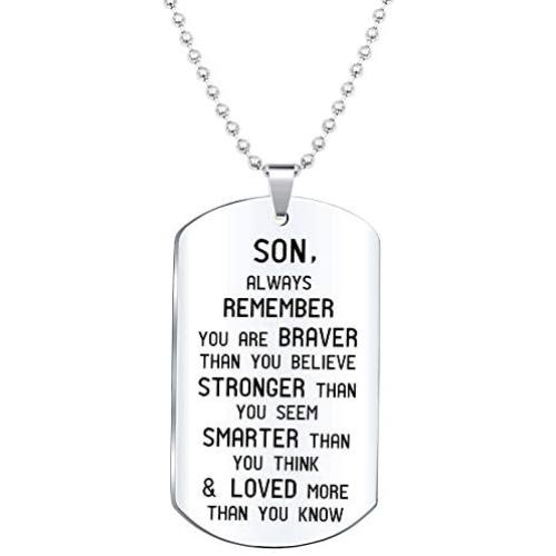 Elegant Chef Son Inspirational Jewelry Necklace Gift- Always Remember You are Braver Than You Believe