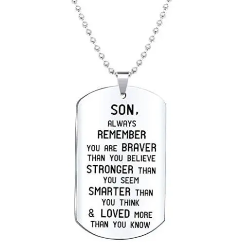 Elegant Chef Son Inspirational Jewelry Necklace Gift- Always Remember You are Braver Than You Believe Elegant Chef Son Inspirational Jewelry Necklace Gift- Always Remember You are Braver Than You Believe