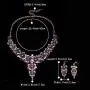 BriLove Womens Wedding Bridal Crystal Multi Hibiscus Flower Enamel Statement Necklace Dangle Earrings Set BriLove Womens Wedding Bridal Crystal Multi Hibiscus Flower Enamel Statement Necklace Dangle Earrings Set