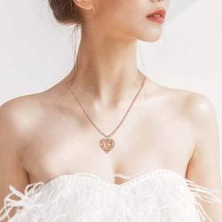 Uloveido Mom and Baby Hummingbird in Love Heart Pendant Necklace, 2 Birds Necklace for Mother Y483