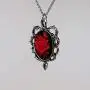 Gothic Red Rose Cameo In Thorns Pendant Necklace Gothic Red Rose Cameo In Thorns Pendant Necklace