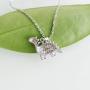 Hiqmic 925 Sterling Silver Cute Dinosaur Stegosaurus Pendant Necklace White Gold Plated Jewelry Gifts for Women 17''_WK99096