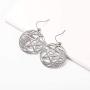 cooltime Stainless Steel Pentacle Dangle Drop Earrings Pentagram Celtic Knot Star Circle Crescent Charm Jewelry for Women