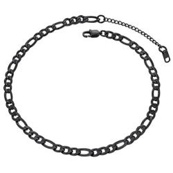 PROSTEEL 316L Stainless Steel Figaro Chain Necklace for Men/Women, Black/18K Real Gold Plated, 4mm to 13mm, 14inch to 30inch, Come Gift Box