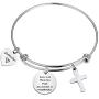 BEKECH Madrina Bracelet Solo Las Mejores Tias Ascienden A Madrina Cross Charm Jewelry Gift for Madrina Baptistim Gift Godmother Proposal Bracelet