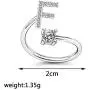 Silver Initial Letter Ring for Women Girl. Adjustable Crystal Alphabet Ring,Name Initials Stackable Knuckle Rings A-Z Teens CZ Open Ring Silver Initial Letter Ring for Women Girl. Adjustable Crystal Alphabet Ring,Name Initials Stackable Knuckle Rings A-Z Teens CZ Open Ring
