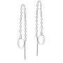 Trendy Circular Disc Thread Slide-Through .925 Sterling Silver Earrings Trendy Circular Disc Thread Slide-Through .925 Sterling Silver Earrings