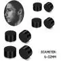 LOLIAS 4 Pairs 6-12mm Black Stainless Steel Magnetic Fake Gauges Earring Studs for Men Women Non Pierced Earrings