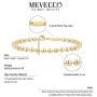 Mevecco Gold Beaded Bracelets,18K Gold Plated Handmade Cute Satellite Diamond Cut Oval and Round Beads Rope Chain Dainty Bracelet for Women