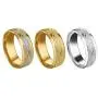 COTTVOTT 3pcs/Set Unisex Stainless Steel Sandblasted Finish Ring Engraved Patterned Wedding Band Size 6.5-11.5 COTTVOTT 3pcs/Set Unisex Stainless Steel Sandblasted Finish Ring Engraved Patterned Wedding Band Size 6.5-11.5