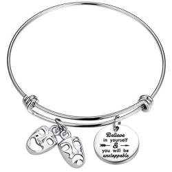 BAUNA Actor Gifts for Theatre Tragedy Comedy Mask Thespian Mask Charm Bracelet Musical Theatre Gift for Actor Acting Director Theater with Inspirational Quote
