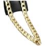 Gold Chain Necklace 7mm 24K Diamond Cut Smooth Cuban Link with a. USA Made