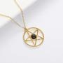 SENFAI Pentagram Star Semi-Precious Stones Pendant Wiccan Pagan Necklace 18 Inch