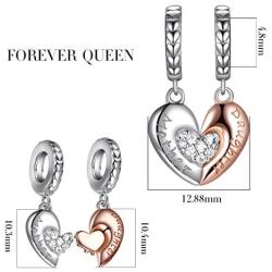 Mom Mother Daughter Heart Love Charms Dangle Charm Bead Set Fit Pandora Bracelet for European Snake Chain 925 sterling silver Pendant for Necklace