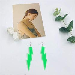 Lightning Bolt Dangle Earrings Acrylic Flash Bolt Drop Earrings Personalized 80s Costumes Accessories for Women Girls Party Jewelry Gifts