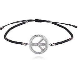 KELITCH Peace Sign Symbol Charm Bracelet Miyuki Seed Bead Link Anklet For Women Men Adjustable Cuff Handmade Gifts