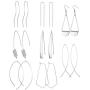 FIBO STEEL 8 Pairs Simple Drop Dangle Earrings for Women Ligthweight Long Threader Earring Curved Arrow Fashion Jewelry