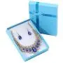 Crystal Glass Water Droplets Large Stones Necklace and Stud Earrings Set for Women