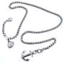 4mm width stainless steel men women anchor pendant necklace jewelry