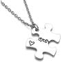 JOVIVI 4pcs Silver Engraved Always Sisters Forever Friends Necklace Jigsaw Puzzle Piece Friendship Necklace Pendant for Best Friend BBF Jewelry