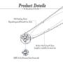Sllaiss 925 Sterling Silver Swarovski Cubic Zirconia Solitaire Pendant Necklace White Round-Cut CZ Chain Necklace ,Fine Jewelry for Anniversary Christmas 16.5”+2”