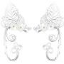 Elf Ears Cosplay Cuffs Earrings Christmas, POPGRAT No Piercing Clip on Silver Cuff Fairy Earrings Wrap Handmade Jewelry Costume Accessories for Women Girls Kids Adults - Fantasy Fairy Costume Wedding