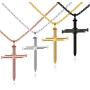 Nail Cross Necklace, 4PACK LE-SEKAI Simple Cross Necklace Plain Stainless Steel Cross Pendant Necklaces Fashion Christian Jewelry with 20'' Chain Gift for Men Women - Gold, Silver, Black & Rose Gold