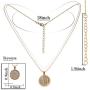Burpada 2 Pcs Zodiac Coin Necklace 12 Constellation 14K Gold Plated Round Pendant Astrology Horoscope Necklace Gift for Women Girl